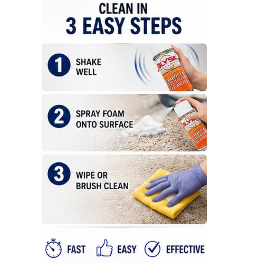 BLYSK Foaming Carpet & Upholstery Cleaner 20 oz (D723) – 3X Cleaning Power & Odor Eliminator, Removes Stains from Car Interiors, Home Carpets, Upholstery, Furniture, Floor Mats & Fabric Surfaces