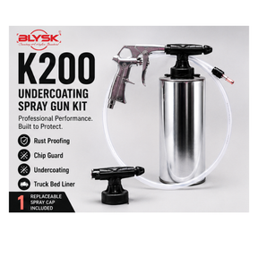 BLYSK K200 Undercoating Spray Gun Kit – 1L Metal Canister, 39.4" Flexible Wand Hose, Replaceable Spray Cap & Plastic Tube for Rust Proofing, Chip Guard & Bed Liner