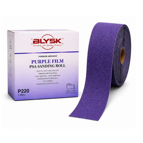 Blysk  Purple Film PSA Sanding Roll 2-3/4" x 25 Yds – 40, 80, 120, 220, 320 Grit – Premium Long-Lasting Abrasive for Wood, Paint, Metal – Clog-Resistant, Fast Cut