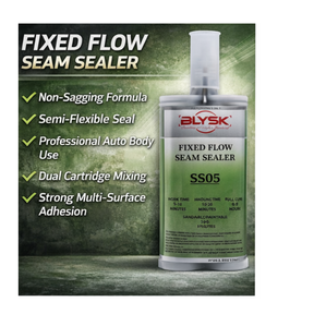 Blysk Fixed Flow Seam Sealer SS05 – 200ml / 6.76 fl oz Dual Cartridge with 2 Mixing nozzles – Automotive Seam Sealer for Metal, Aluminum, Fiberglass & Plastics – Non-Sagging Semi-Flexible Sealant