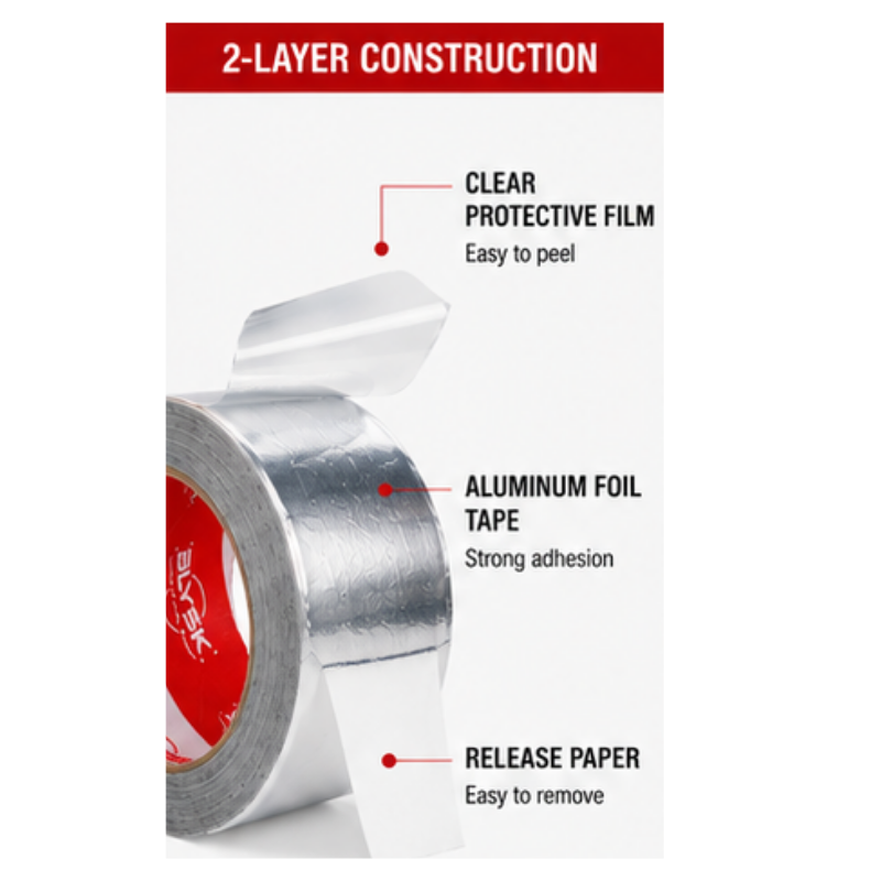 BLYSK Aluminum Auto Body Repair Tape – Aluminum Foil Tape for Auto Body Repair, HVAC Duct Sealing, Insulation & General Repairs
