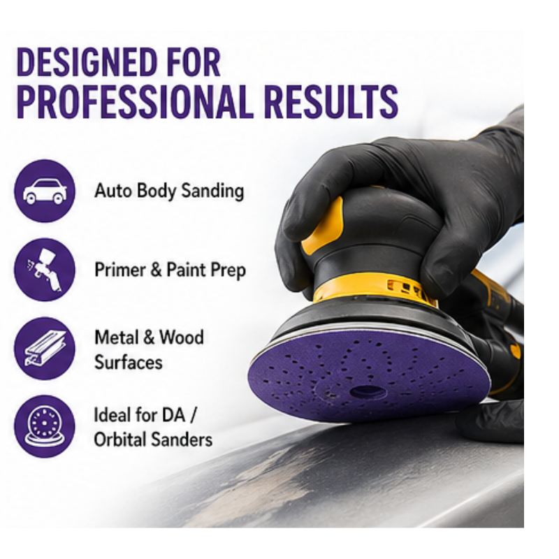 Blysk Purple Zirconia Sanding Discs – 6 Inch, 50-Pack – Hook & Loop, Laser Multi-Hole Dust Extraction – Long Life Ceramic/Corundum Grain. 80,120,180,220,320,400,600,800,1000 Grit