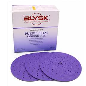 Blysk Purple Zirconia Sanding Discs – 6 Inch, 50-Pack – Hook & Loop, Laser Multi-Hole Dust Extraction – Long Life Ceramic/Corundum Grain. 80,120,180,220,320,400,600,800,1000 Grit