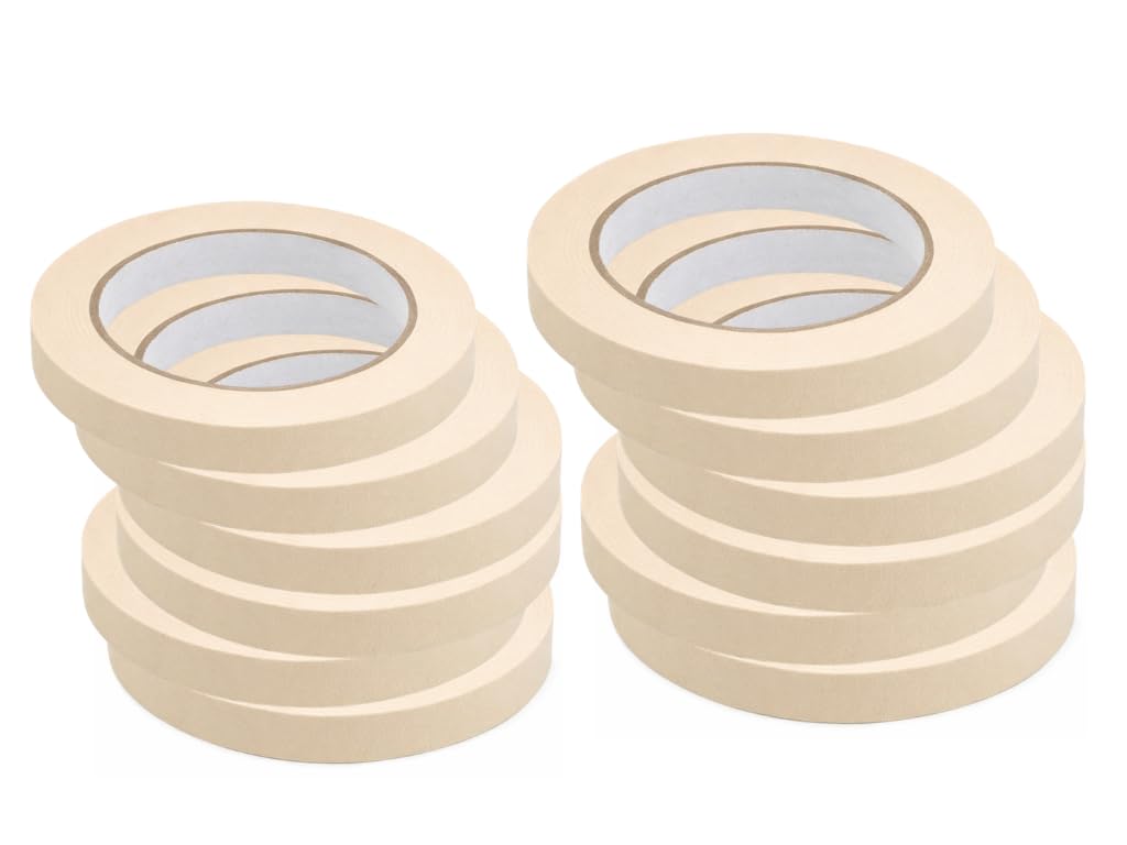 General Purpose Masking Tape – Multi-Surface Use – Professional Grade (1.5" x 60 Yrds, 6 Pack)