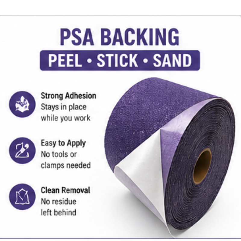 Blysk  Purple Film PSA Sanding Roll 2-3/4" x 25 Yds – 40, 80, 120, 220, 320 Grit – Premium Long-Lasting Abrasive for Wood, Paint, Metal – Clog-Resistant, Fast Cut