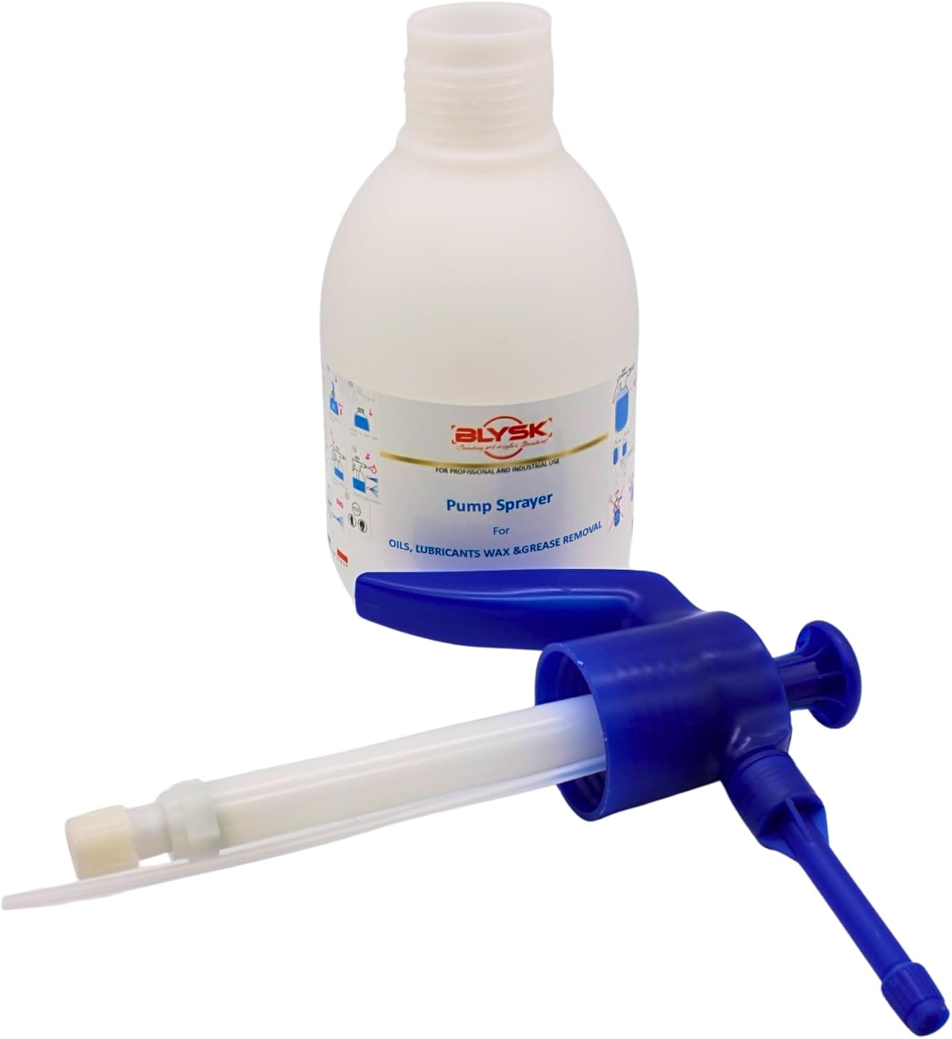 BLYSK 2L Pressurized Spray Bottle – Heavy-Duty Handheld Pump Sprayer, Chemical-Resistant, Adjustable Nozzle. (Blue)
