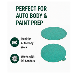 Blysk 6" Green Aluminum Oxide Sanding Discs – P80 to P800 Grit – Latex Paper, Semi-Open Coat – Hook & Loop/PSA – Clean Sanding for Metal, Wood, Paint, Plastic, 50-Pack