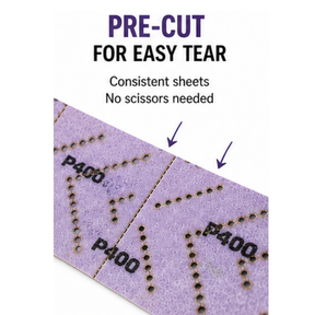 Blysk Purple Zirconia Sanding Roll – 2-3/4" x 13 Yds, Fast Cut, Long Life, Clog-Resistant, Hook & Loop, Pre-Cut for Easy Tear, Available in Grits 80, 120, 180, 220, 320, and 400.