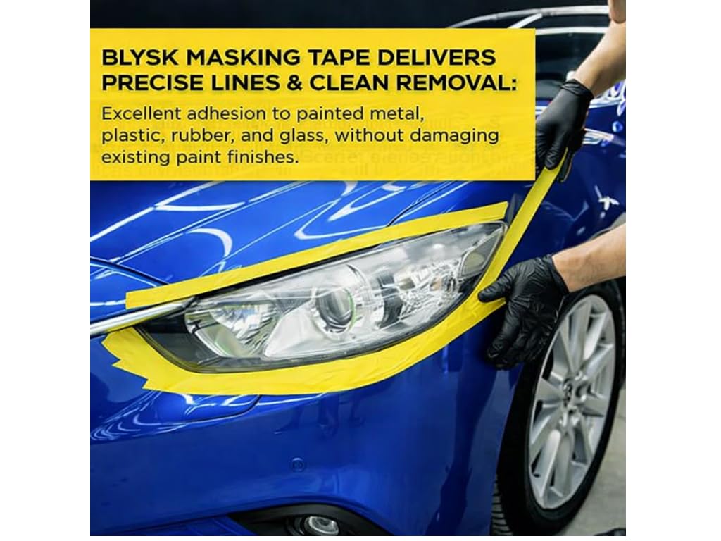 Automotive Masking Tape – Premium High-Performance Heat Resistant Painters Tape for Auto Refinish, Car Detailing & Autobody – Professional Grade (1.5" x 60 Yrds, 6 Pack)