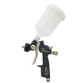 ANI HVLP R160/T Professional Gravity Feed Air Mini Spray Gun Automotive, Stainless Steel Nozzle with Nylon Cup, Light Weight & Ergonomic Grip, Automotive Paint Sprayer for Cars 250 cc (0.8 mm Black)