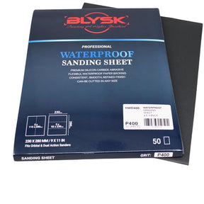 Wet & Dry Sandpaper 9x11 Sheets, 50-Pack, Aluminum Oxide (P60–P600) Silicon Carbide (P800–P3000) Latex Backing,for Wood, Metal, Auto, Plastic (400 Grit)