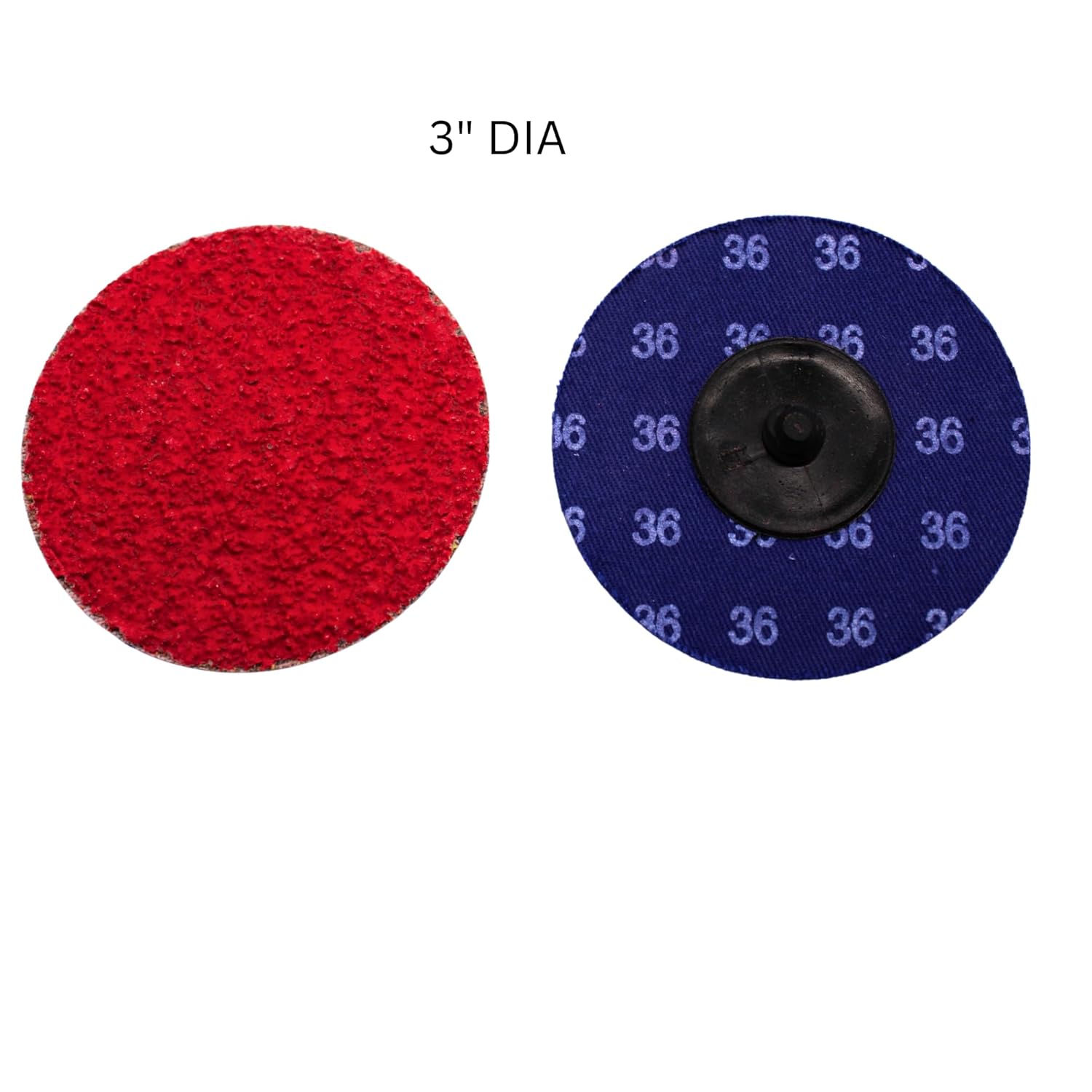 2" & 3" Roloc Quick-Change Discs – 24 & 36 Grit – Includes Disc Holder,Red Ceramic Abrasive, Fast-Cutting, Long Life, for Grinding, Deburring & Finishing on All Metals, 25-Pack (3" 36 Grit)