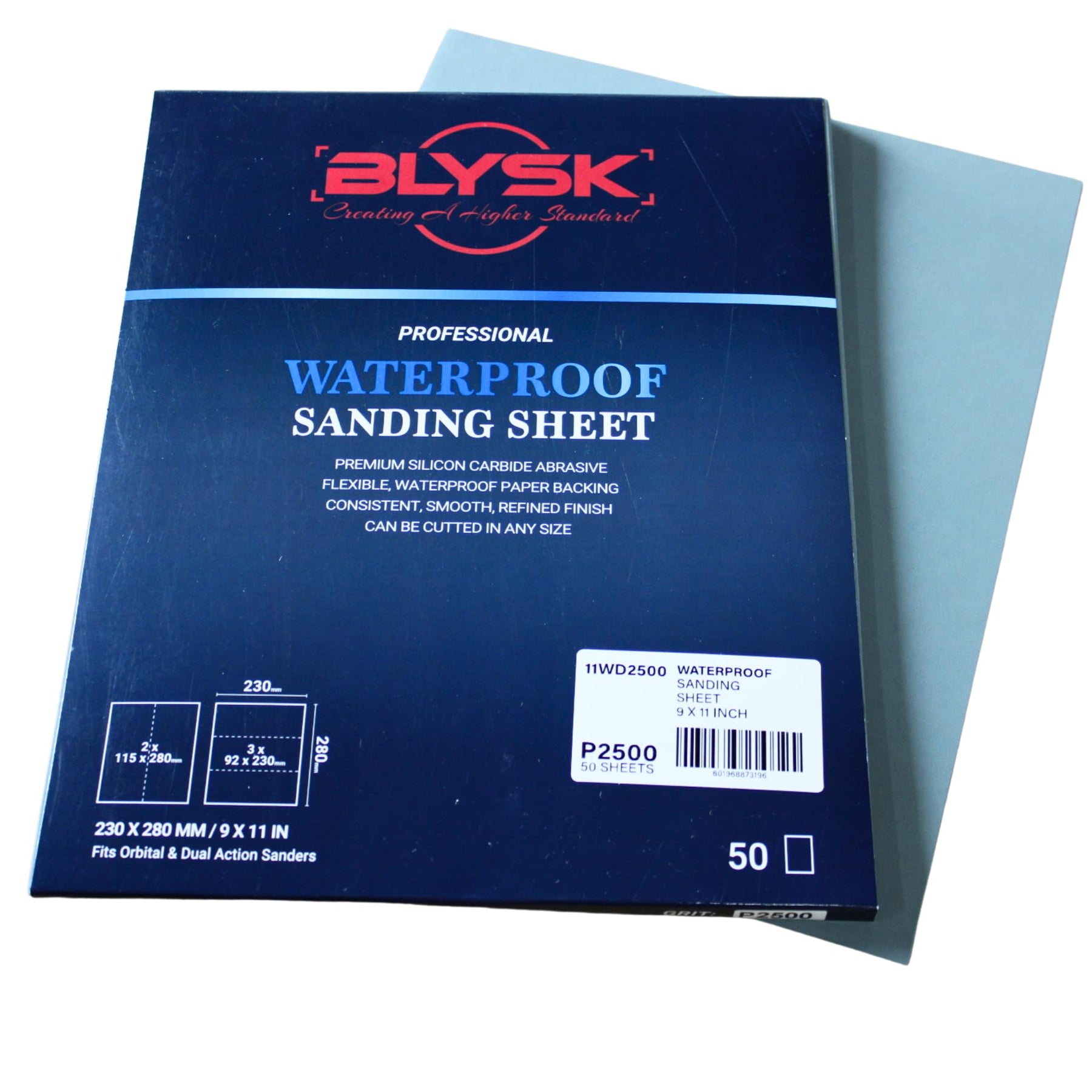 Wet & Dry Sandpaper 9x11 Sheets, 50-Pack, Aluminum Oxide (P60–P600) Silicon Carbide (P800–P3000) Latex Backing,for Wood, Metal, Auto, Plastic (400 Grit)