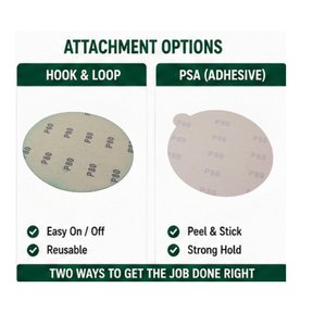 Blysk 6" Green Aluminum Oxide Sanding Discs – P80 to P800 Grit – Latex Paper, Semi-Open Coat – Hook & Loop/PSA – Clean Sanding for Metal, Wood, Paint, Plastic, 50-Pack