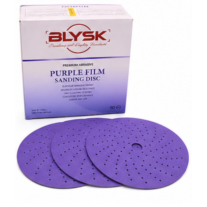 Blysk Purple Zirconia Sanding Discs – 6 Inch, 50-Pack – Hook & Loop, Laser Multi-Hole Dust Extraction – Long Life Ceramic/Corundum Grain. 80,120,180,220,320,400,600,800,1000 Grit