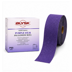 Blysk  Purple Film PSA Sanding Roll 2-3/4" x 25 Yds – 40, 80, 120, 220, 320 Grit – Premium Long-Lasting Abrasive for Wood, Paint, Metal – Clog-Resistant, Fast Cut