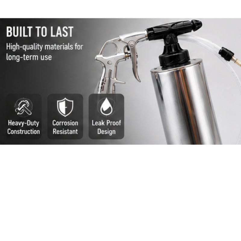 BLYSK K200 Undercoating Spray Gun Kit – 1L Metal Canister, 39.4" Flexible Wand Hose, Replaceable Spray Cap & Plastic Tube for Rust Proofing, Chip Guard & Bed Liner