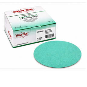 Blysk 6" Green Aluminum Oxide Sanding Discs – P80 to P800 Grit – Latex Paper, Semi-Open Coat – Hook & Loop/PSA – Clean Sanding for Metal, Wood, Paint, Plastic, 50-Pack