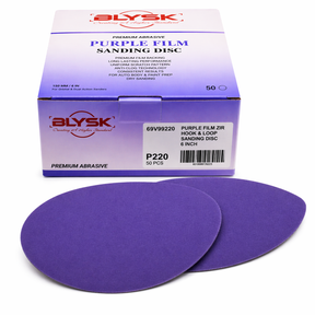 BLYSK Premium Purple Zirconia Sanding Discs 6", High Performance, Long Life, Clog-Resistant, Fits DA & Orbital Sanders, 50-Pack, Available in PSA and Hook & Loop