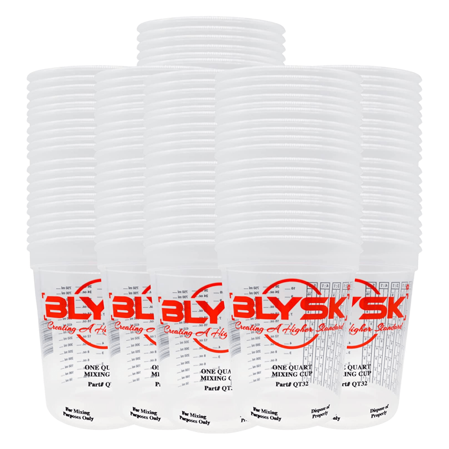 BLYSK Graduated Plastic Mixing Cups, use for Paint, Resin (Quart) - Maazzo