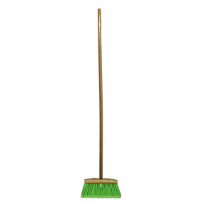 BLYSK Indoor/Outdoor Heavy Duty Wooden Broom Brush, Sweeper, Head Replacement Soft bristles, Great use for Home, Kitchen, Room, Office, Patio, Deck Floor - Maazzo