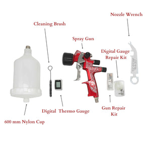 Ani Red/S Limited-Edition Series HVLP Kit Automotive Spray Gun 1.3mm - Maazzo